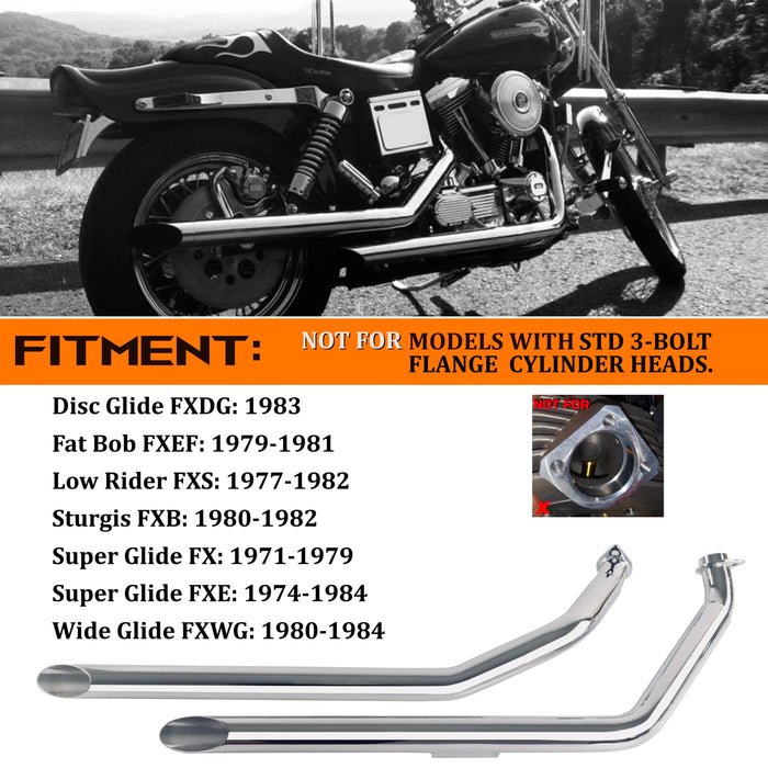 Iron Growl 2.0'' Drag Pipes for Harley Shovelhead W/STD Heads 1971–1984 Models Pre Order