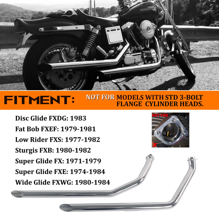 Iron Growl 1.75" Drag Pipes for 1971-1984 Harley Shovelhead W/STD Heads Chrome Pre Order