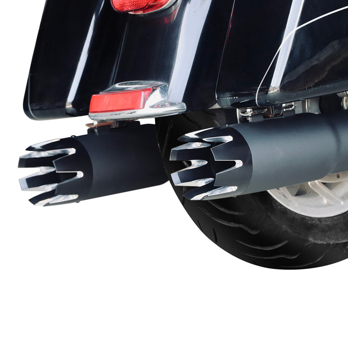 Iron Growl 5.0'' Black Cerakote Coating Slip on Mufflers for Harley Touring 17-up Exhaust