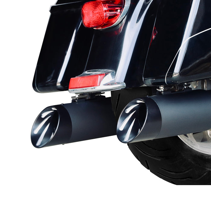 Iron Growl 5.0'' Black Cerakote Coating Slip on Mufflers for Harley Touring 17-up Exhaust