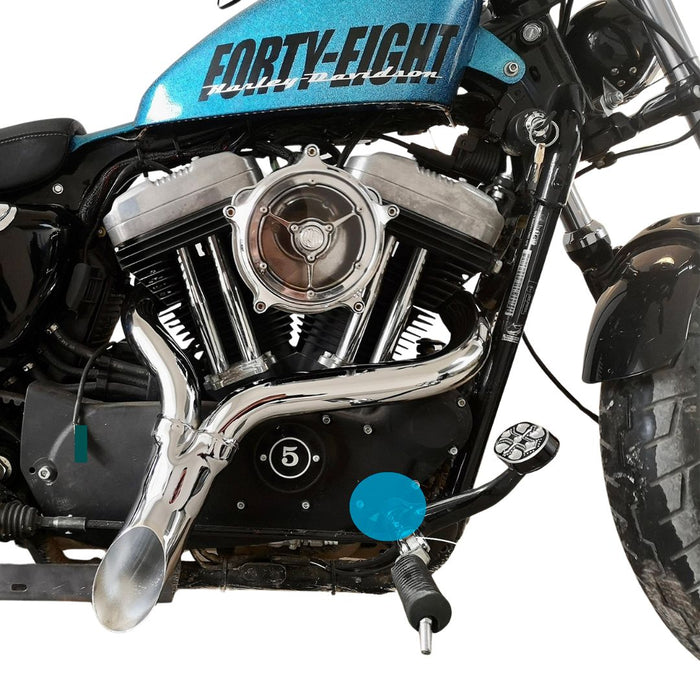 2 into 1 Full System for Harley Sportster Exhaust for 2004-Up Forward Control Sportster 2 Into 1 Exhaust