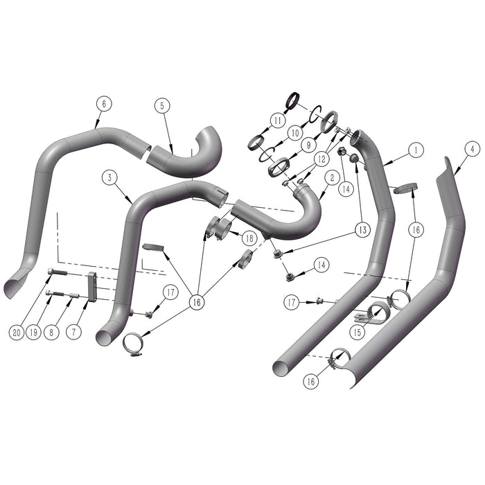 Header for True Dual Exhaust for Harley 1995-2016 Touring