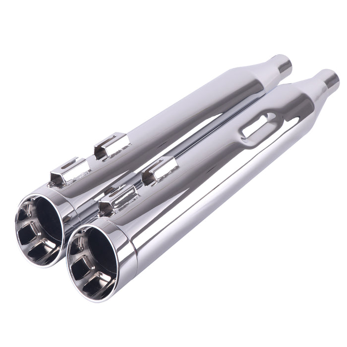 4.0” Slip On Mufflers Exhaust for Harley Touring 1995-2016 Chrome